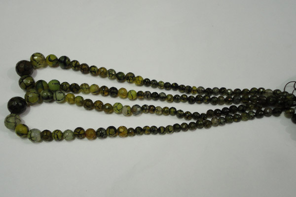 CRO703 15.5 inches 6mm – 14mm faceted round dragon veins agate beads