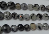 CRO704 15.5 inches 6mm – 14mm faceted round dragon veins agate beads