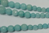 CRO718 15.5 inches 6mm – 14mm faceted round candy jade beads