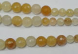 CRO726 15.5 inches 6mm – 14mm faceted round yellow jade beads