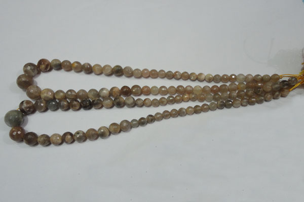 CRO730 15.5 inches 6mm – 14mm faceted round moonstone gemstone beads