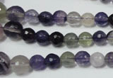 CRO731 15.5 inches 6mm – 14mm faceted round fluorite gemstone beads