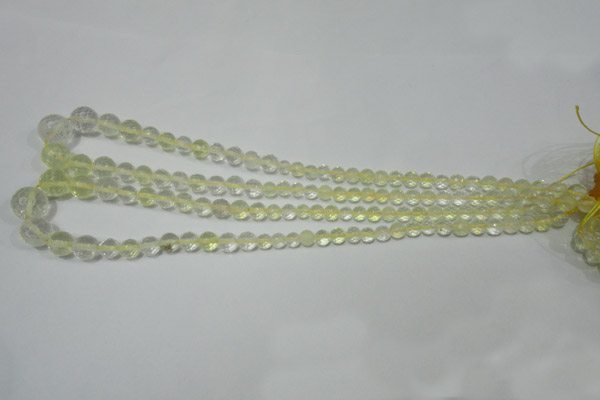 CRO732 15.5 inches 6mm – 14mm faceted round yellow quartz beads