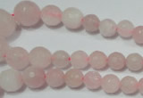 CRO742 15.5 inches 6mm – 14mm faceted round rose quartz beads