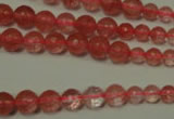 CRO745 15.5 inches 6mm – 14mm faceted round cherry quartz beads