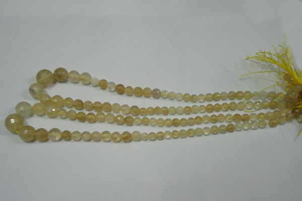 CRO747 15.5 inches 6mm – 14mm faceted round watermelon yellow beads