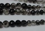 CRO749 15.5 inches 6mm – 14mm faceted round watermelon black beads