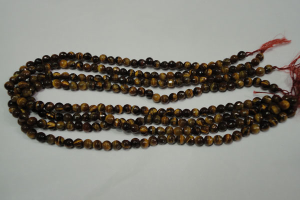 CRO781 15.5 inches 6mm faceted round yellow tiger eye beads wholesale