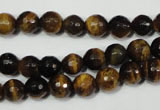 CRO782 15.5 inches 8mm faceted round yellow tiger eye beads wholesale