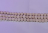 CRO794 15.5 inches 12mm round matte rice white fossil beads