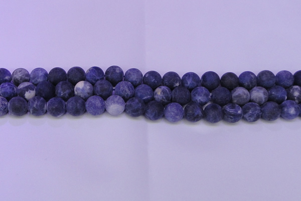 CRO805 15.5 inches 14mm round matte sodalite gemstone beads