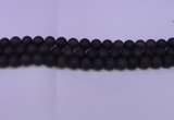 CRO840 15.5 inches 4mm round matte smoky quartz beads