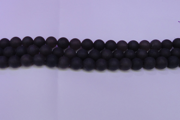 CRO842 15.5 inches 8mm round matte smoky quartz beads