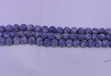 CRO851 15.5 inches 6mm round matte blue spot beads