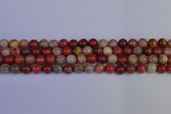 CRO873 15.5 inches 10mm round red porcelain beads wholesale