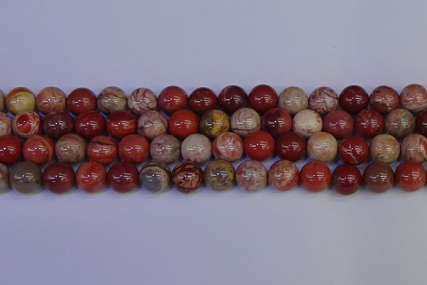 CRO875 15.5 inches 14mm round red porcelain beads wholesale