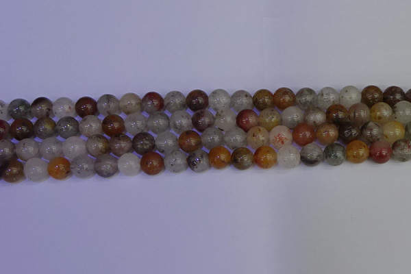 CRO892 15.5 inches 8mm round mixed lodalite quartz beads wholesale