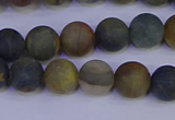 CRO912 15.5 inches 8mm round matte golden pietersite beads