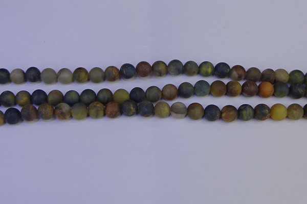 CRO912 15.5 inches 8mm round matte golden pietersite beads