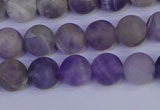 CRO922 15.5 inches 8mm round matte dogtooth amethyst beads