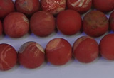 CRO933 15.5 inches 10mm round matte red jasper beads wholesale