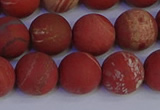 CRO934 15.5 inches 12mm round matte red jasper beads wholesale