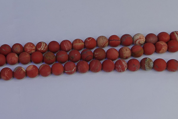 CRO934 15.5 inches 12mm round matte red jasper beads wholesale