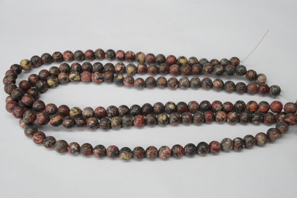 CRO94 15.5 inches 8mm round red leopard skin jasper beads wholesale