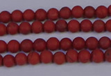 CRO940 15.5 inches 4mm round matte red jasper beads wholesale