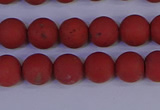 CRO942 15.5 inches 8mm round matte red jasper beads wholesale