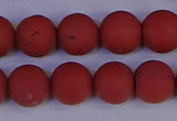 CRO944 15.5 inches 12mm round matte red jasper beads wholesale