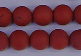 CRO945 15.5 inches 14mm round matte red jasper beads wholesale