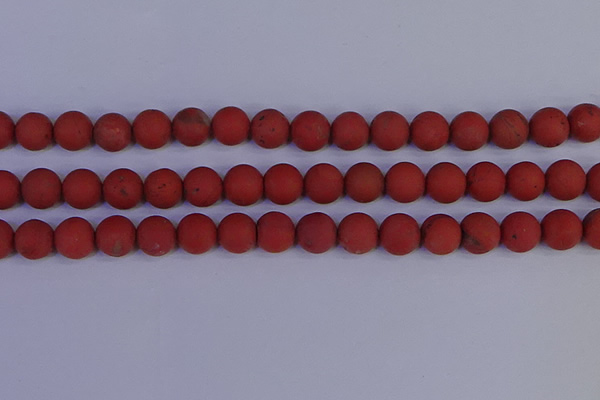 CRO945 15.5 inches 14mm round matte red jasper beads wholesale