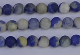 CRO950 15.5 inches 4mm round matte sodalite beads wholesale