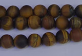 CRO961 15.5 inches 6mm round matte yellow tiger eye beads wholesale