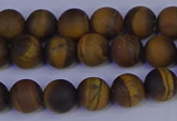 CRO962 15.5 inches 8mm round matte yellow tiger eye beads wholesale