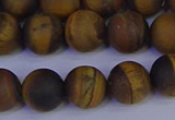 CRO964 15.5 inches 12mm round matte yellow tiger eye beads wholesale