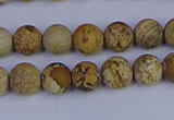 CRO971 15.5 inches 6mm round matte picture jasper beads wholesale