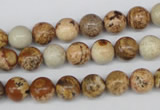 CRO98 15.5 inches 8mm round picture jasper beads wholesale