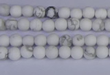 CRO980 15.5 inches 4mm round matte white howlite beads wholesale