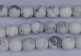 CRO981 15.5 inches 6mm round matte white howlite beads wholesale