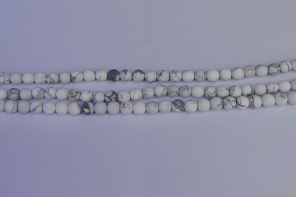 CRO981 15.5 inches 6mm round matte white howlite beads wholesale