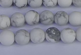 CRO982 15.5 inches 8mm round matte white howlite beads wholesale