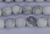 CRO983 15.5 inches 10mm round matte white howlite beads wholesale