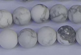 CRO984 15.5 inches 12mm round matte white howlite beads wholesale