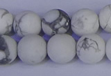 CRO985 15.5 inches 14mm round matte white howlite beads wholesale