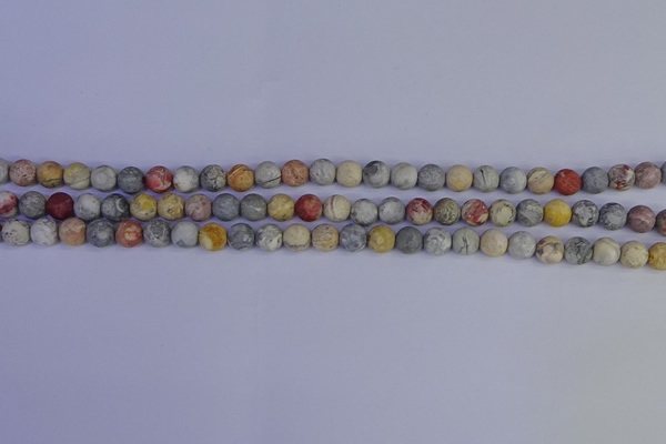 CRO991 15.5 inches 6mm round matte sky eye stone beads wholesale