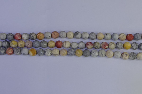 CRO992 15.5 inches 8mm round matte sky eye stone beads wholesale