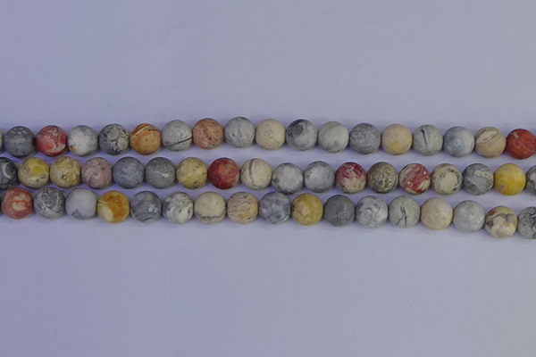 CRO993 15.5 inches 10mm round matte sky eye stone beads wholesale