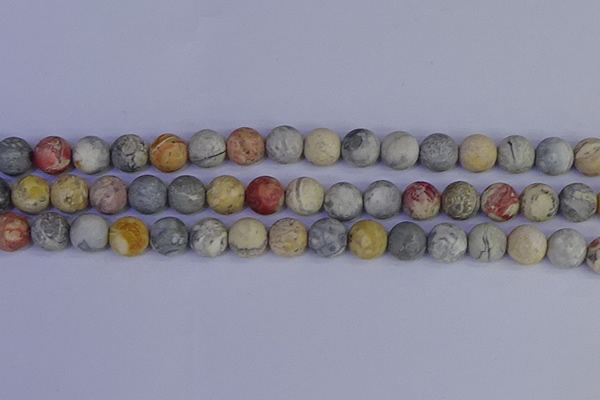 CRO994 15.5 inches 12mm round matte sky eye stone beads wholesale